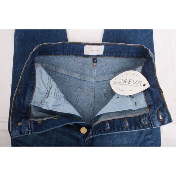 Triarchy Women Jean Denim Sz 28 Skinny High Waisted Button Fly Medium Indigo NWT - Picture 6 of 6